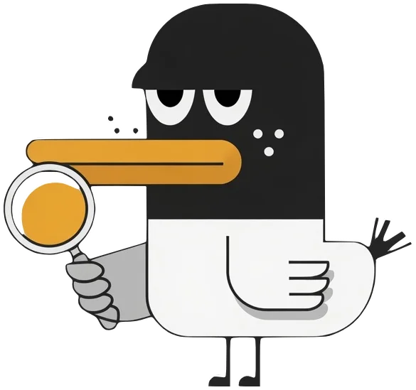DuckFind — a detective duck with a magnifying glass