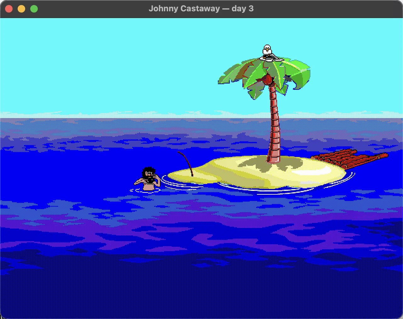 Johnny Castaway on his island